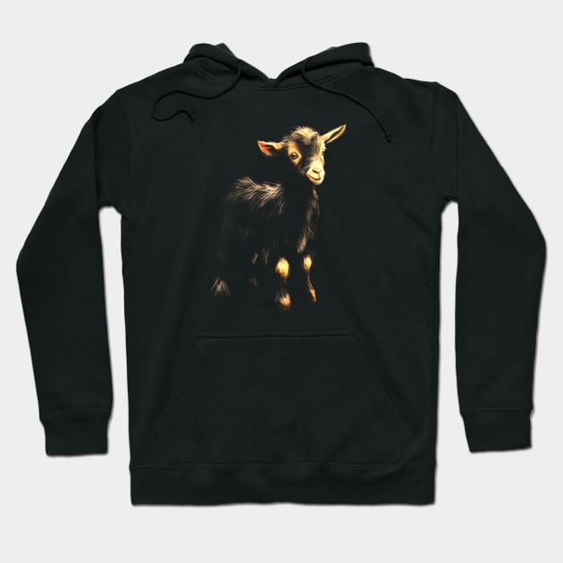 Baby Goat Silhouette #4 Hoodie by Butterfly Venom